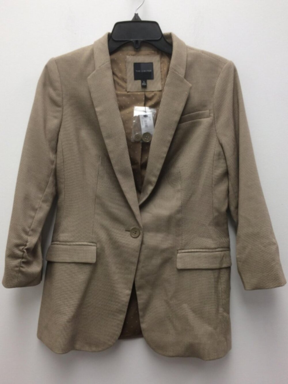 NWT The Limited Tan/White Single Button 2 Pocket Flaps Blazer Women S